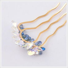 璀璨新飾，韓風(fēng)盤(pán)發(fā)必備 新光飾品水晶花發(fā)梳新品促銷